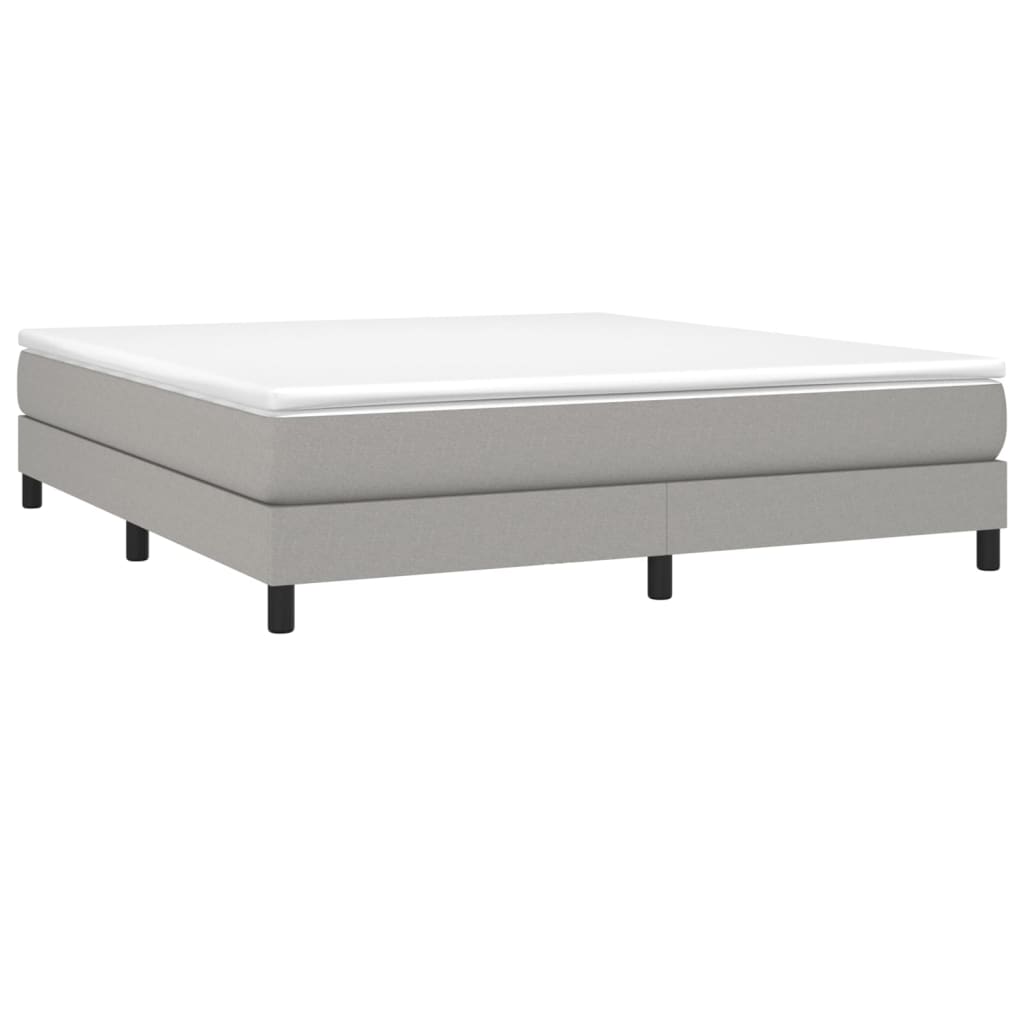 Boxspring-sengeramme lysegrå 180x200 cm Super King stoff