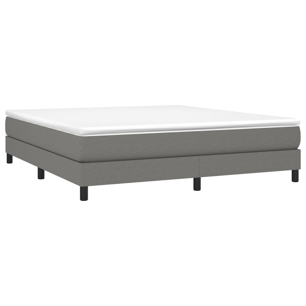 Boxspring-sengeramme mørkegrå 180x200 cm Super King stoff