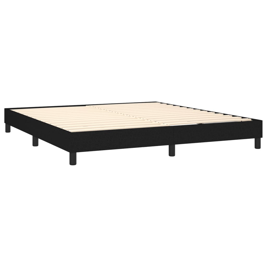 Boxspring-sengeramme boksfjær svart 180x200 cm Super King stoff