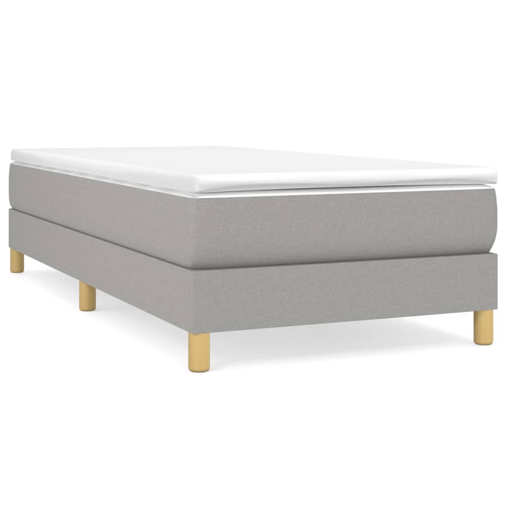 Boxspring-sengeramme lysegrå 90x190 cm Single stoff