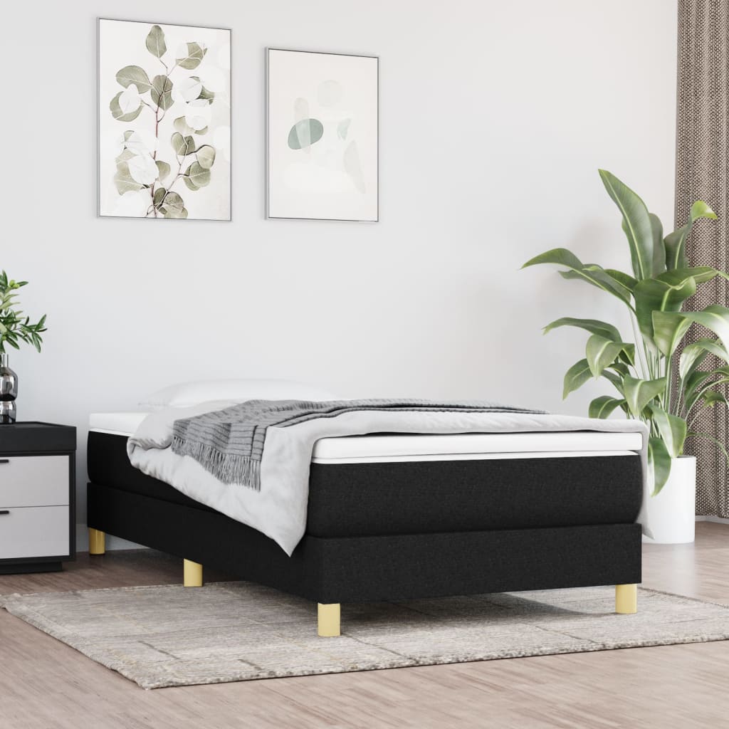 Boxspring-sengeramme svart 90x190 cm Single stoff