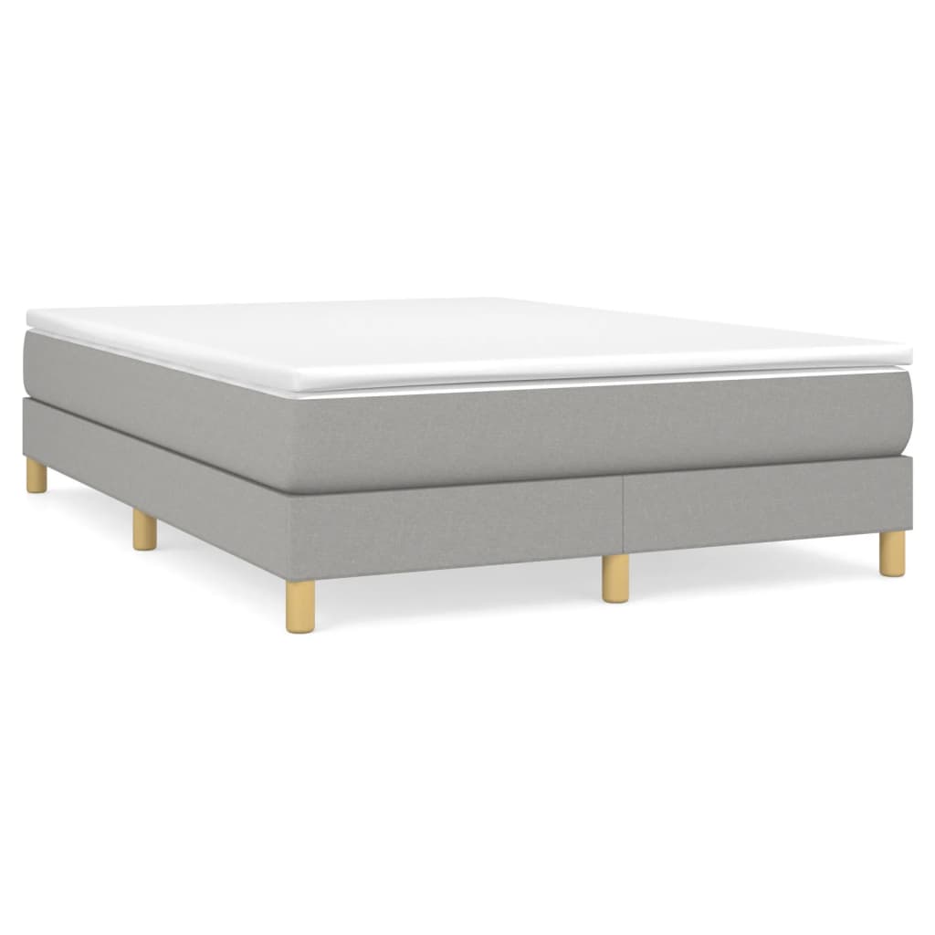 Boxspring-sengeramme lysegrå 135x190 cm Double stoff