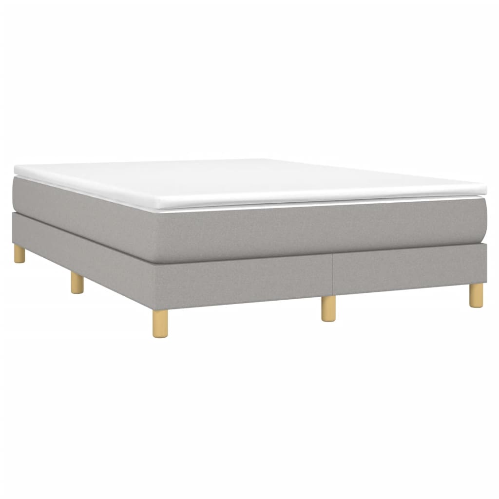 Boxspring-sengeramme lysegrå 135x190 cm Double stoff