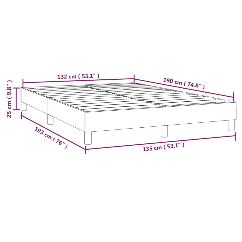 Boxspring-sengeramme svart 135x190 cm Double stoff