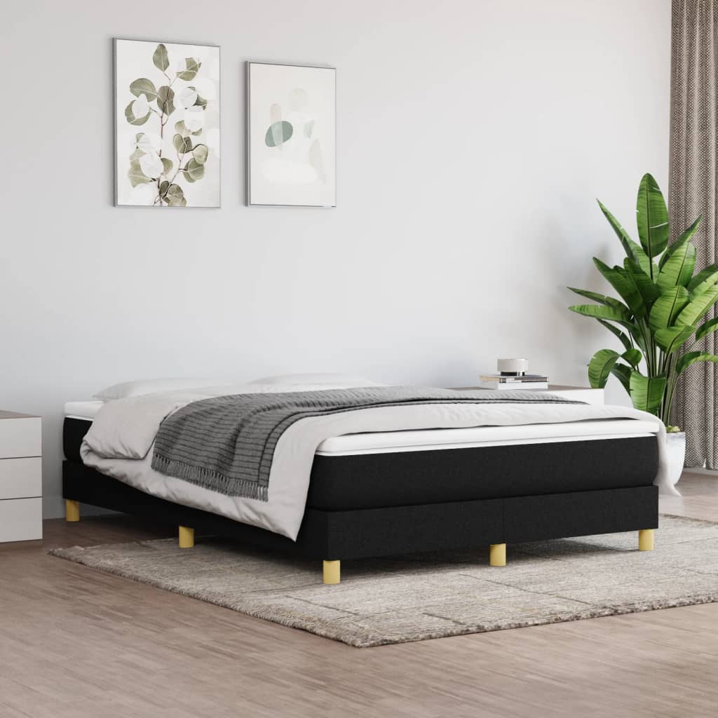 Boxspring-sengeramme svart 135x190 cm Double stoff