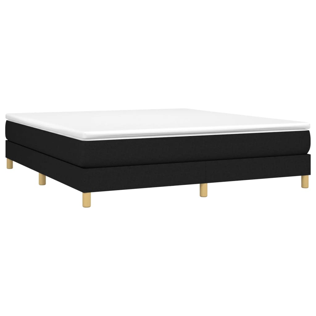 Boxspring-sengeramme boksfjær svart 180x200 cm Super King stoff