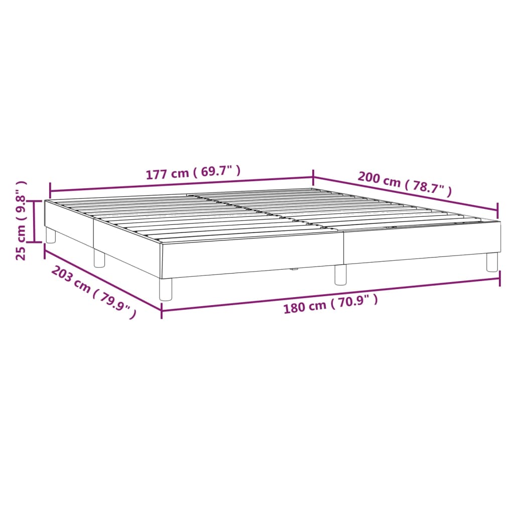 Boxspring-sengeramme boksfjær svart 180x200 cm Super King stoff