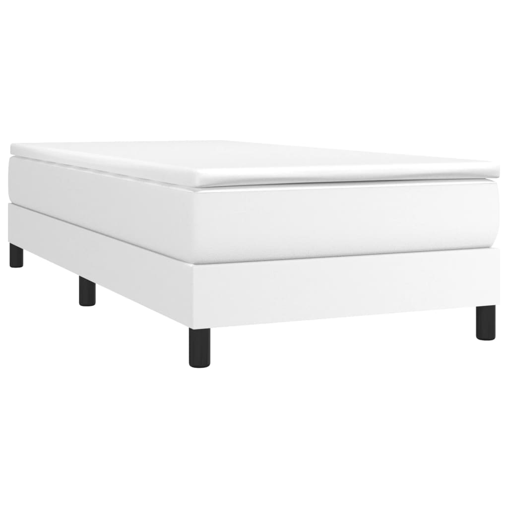 Boxspring-sengeramme hvit 90x190 cm Single kunstskinn