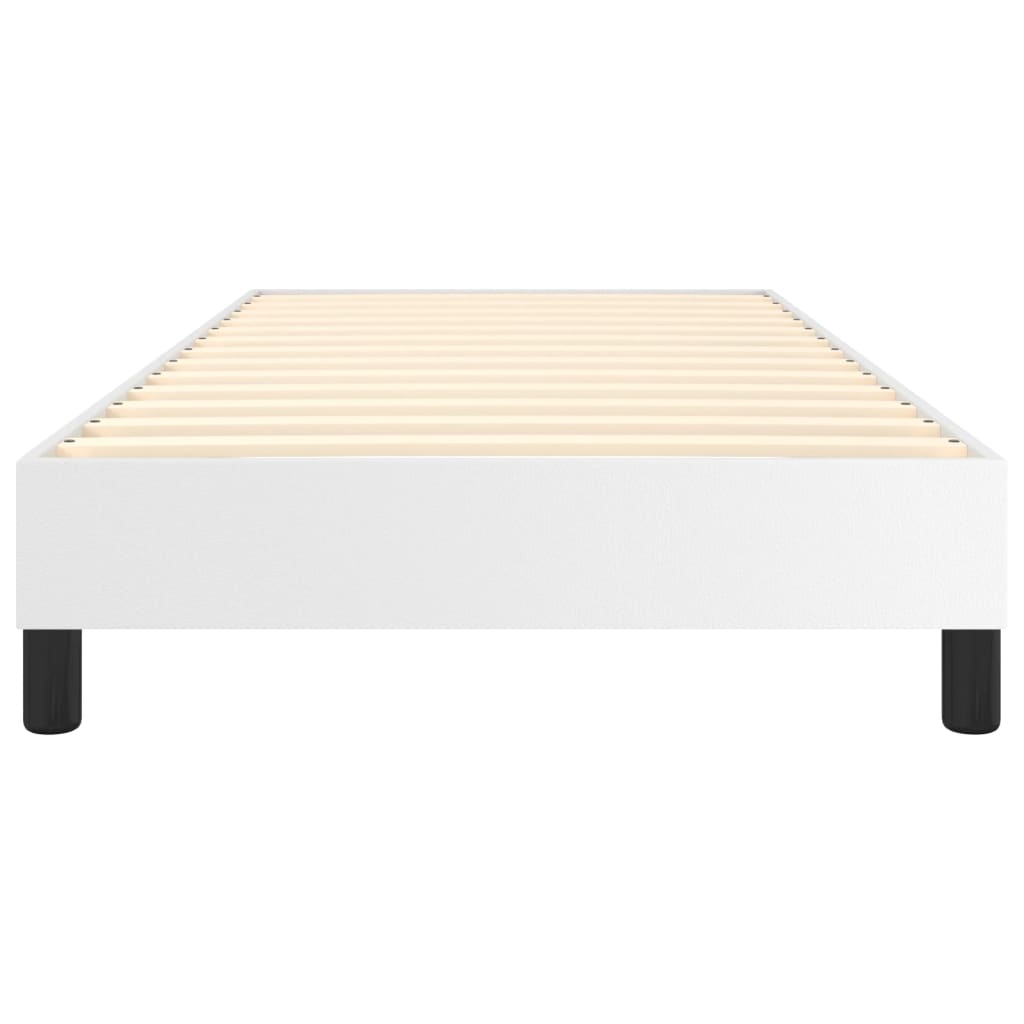 Boxspring-sengeramme hvit 90x190 cm Single kunstskinn