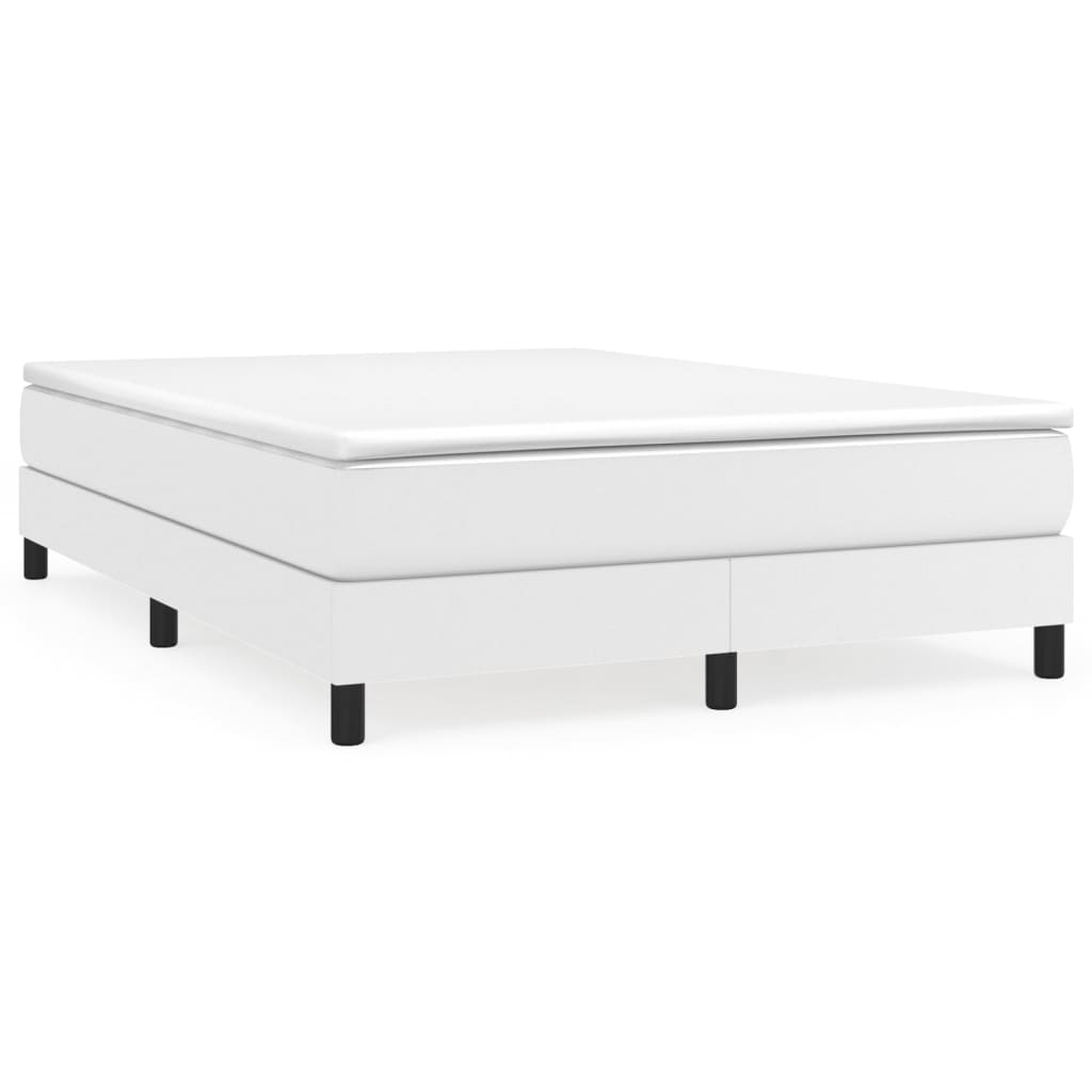 Boxspring-sengeramme hvit 135x190 cm Double kunstskinn