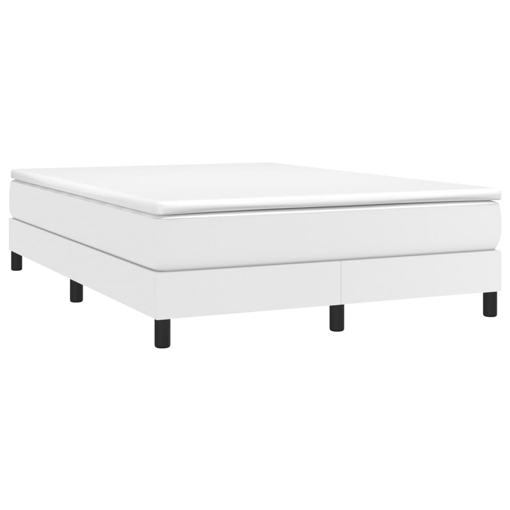 Boxspring-sengeramme hvit 135x190 cm Double kunstskinn