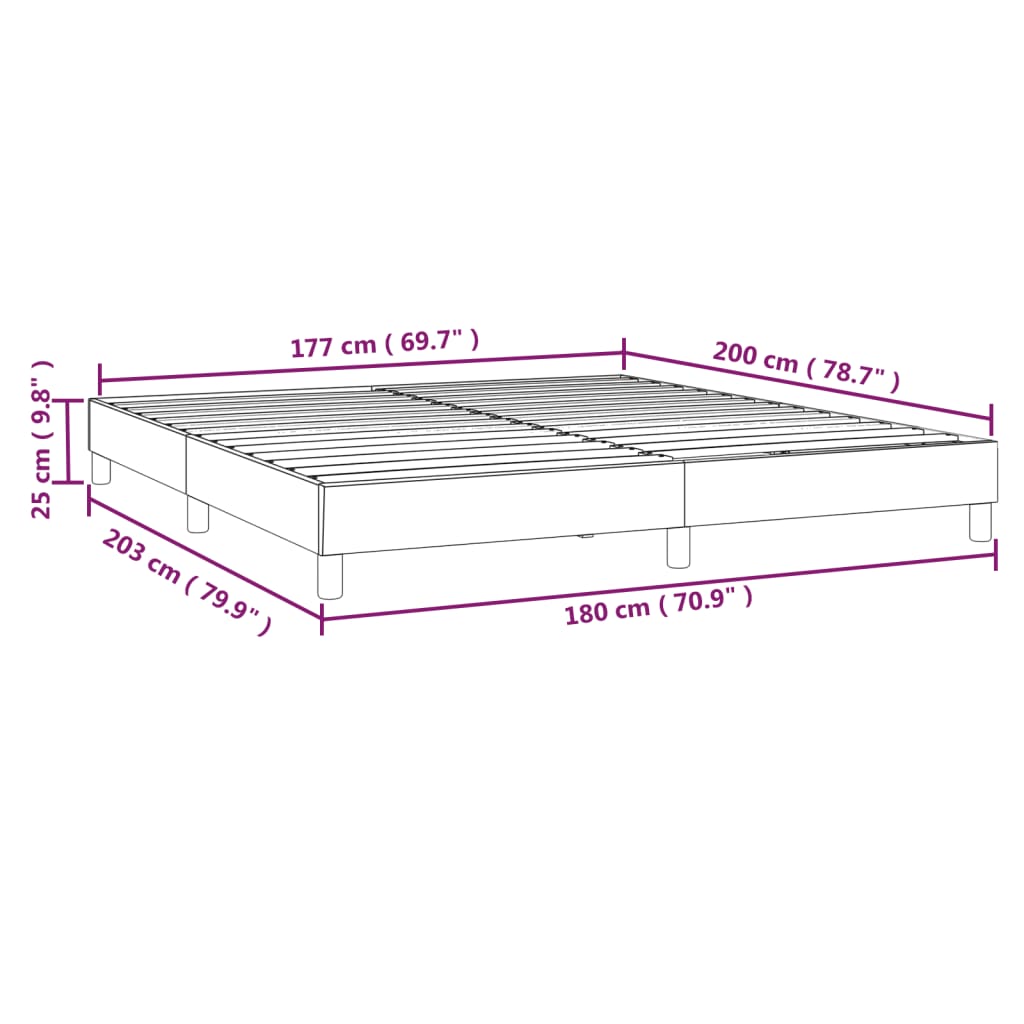 Boxspring-sengeramme svart 180x200 cm Super King kunstskinn