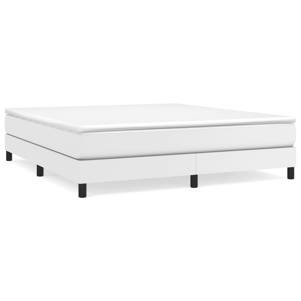 Boxspring-sengeramme hvit 180x200 cm Super King kunstskinn