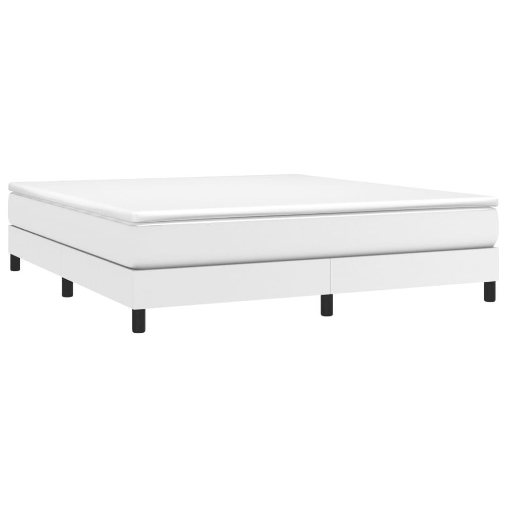 Boxspring-sengeramme hvit 180x200 cm Super King kunstskinn