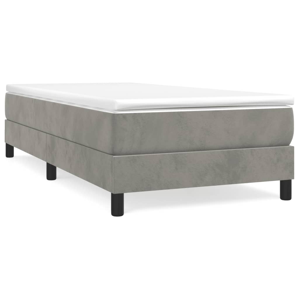Boxspring-sengeramme hvit 90x190 cm Single fløyel