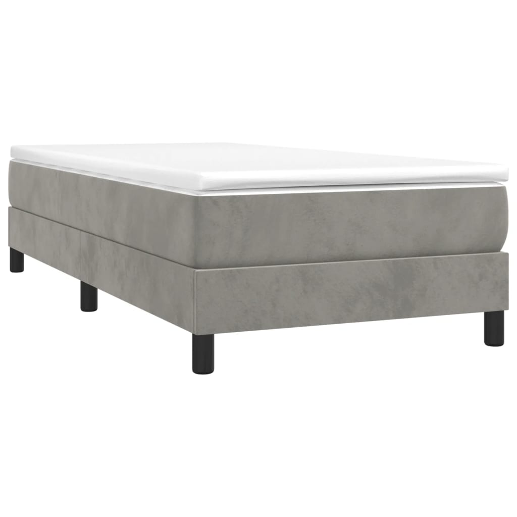 Boxspring-sengeramme hvit 90x190 cm Single fløyel