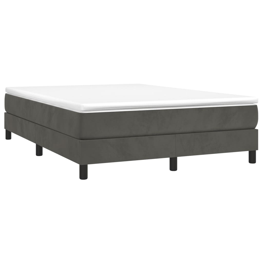 Boxspring-sengeramme mørkegrå 135x190 cm Double fløyel