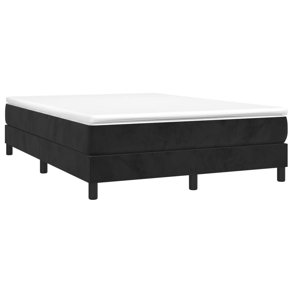 Boxspring-sengeramme svart 135x190 cm Double fløyel