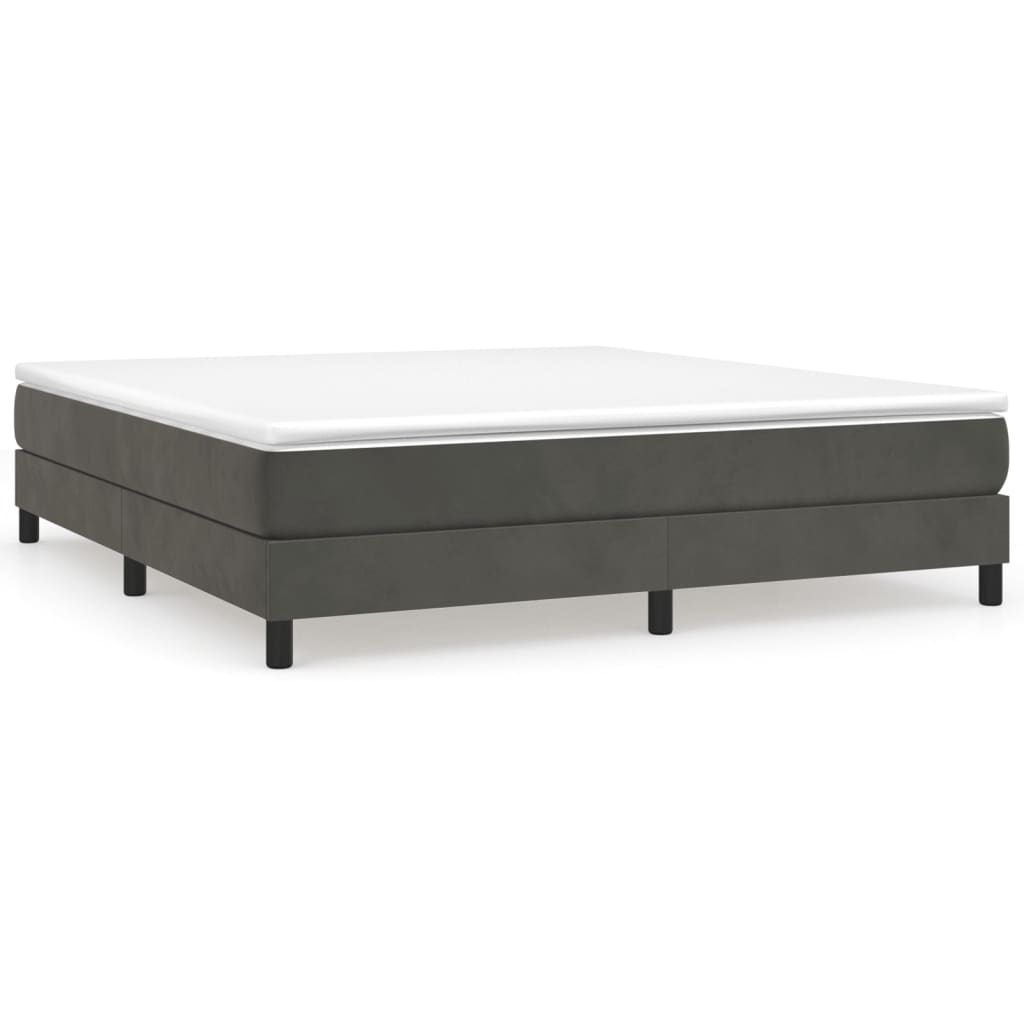 Boxspring-sengeramme mørkegrå 180x200 cm Super King fløyel