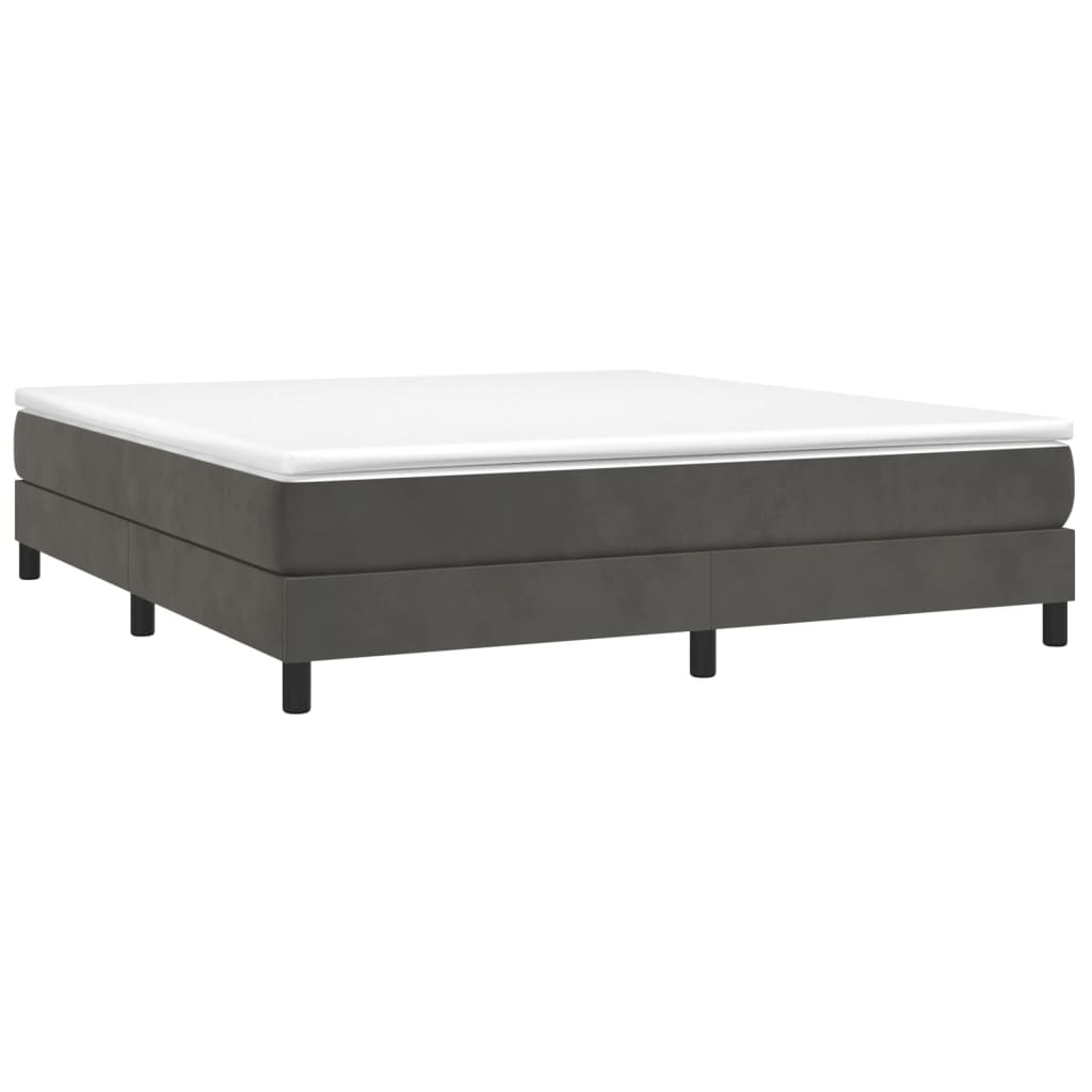Boxspring-sengeramme mørkegrå 180x200 cm Super King fløyel