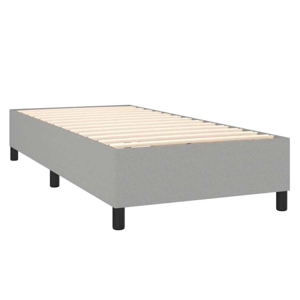 Boxspring-sengeramme lysegrå 90x190 cm Single stoff