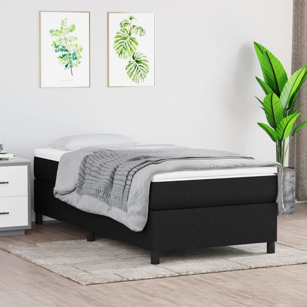 Boxspring-sengeramme svart 90x190 cm Single stoff