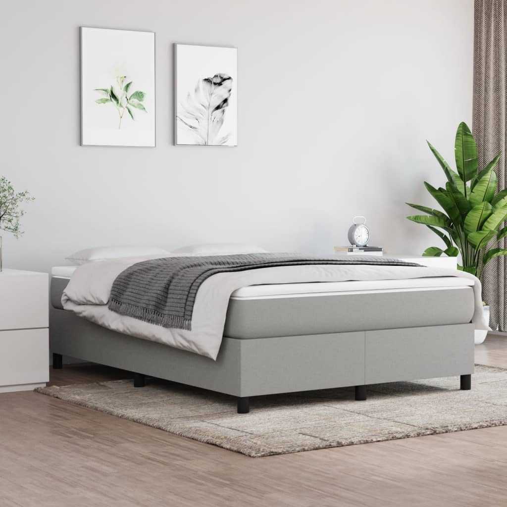 Boxspring-sengeramme lysegrå 135x190 cm Double stoff