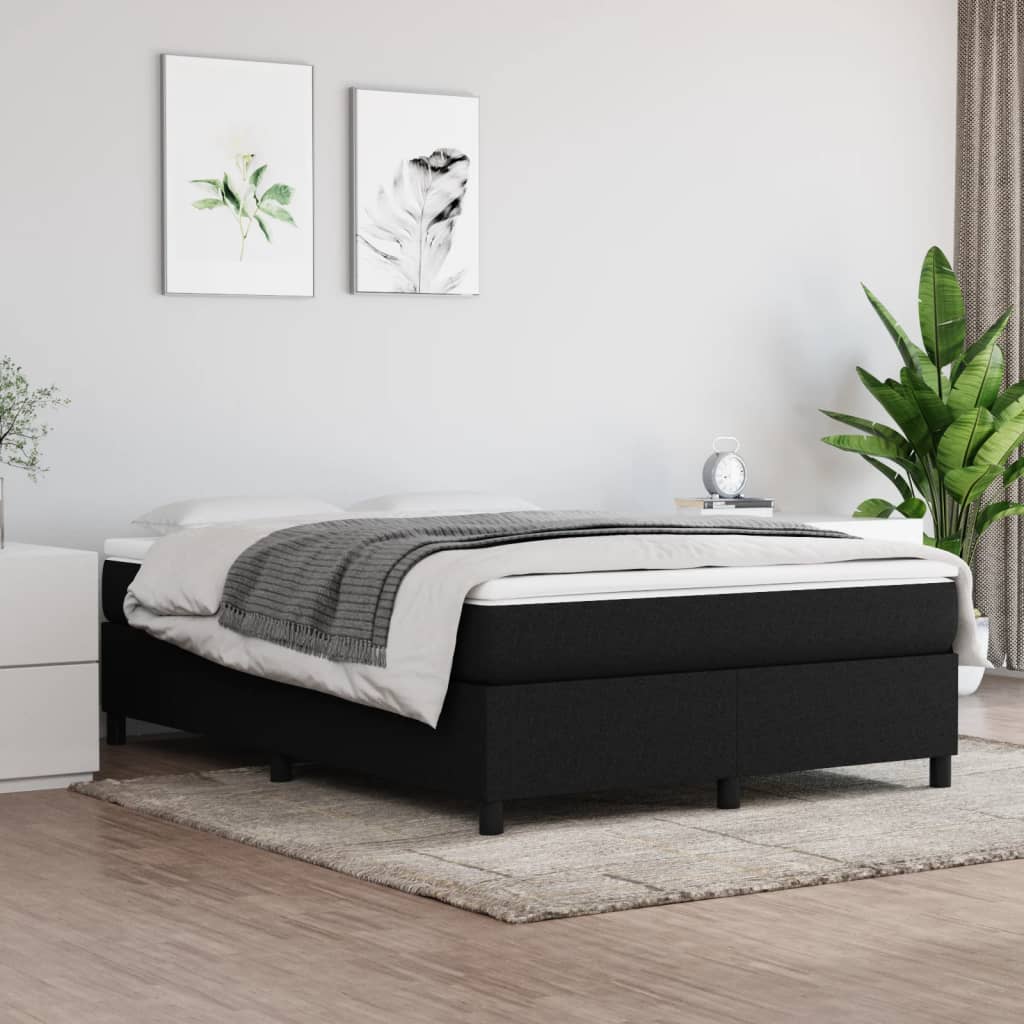 Boxspring-sengeramme svart 135x190 cm Double stoff