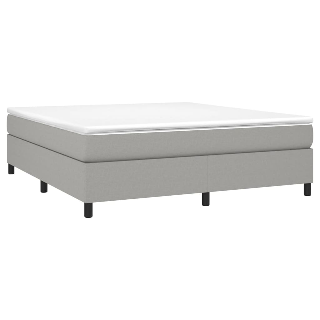 Boxspring-sengeramme lysegrå 180x200 cm Super King stoff