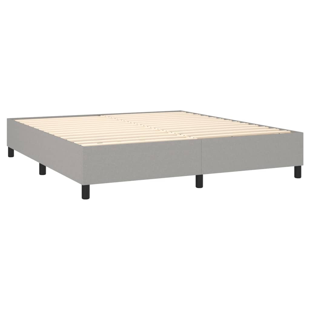 Boxspring-sengeramme lysegrå 180x200 cm Super King stoff