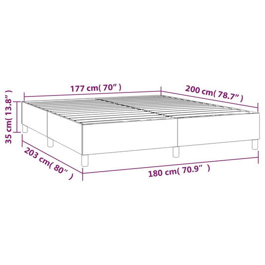 Boxspring-sengeramme lysegrå 180x200 cm Super King stoff