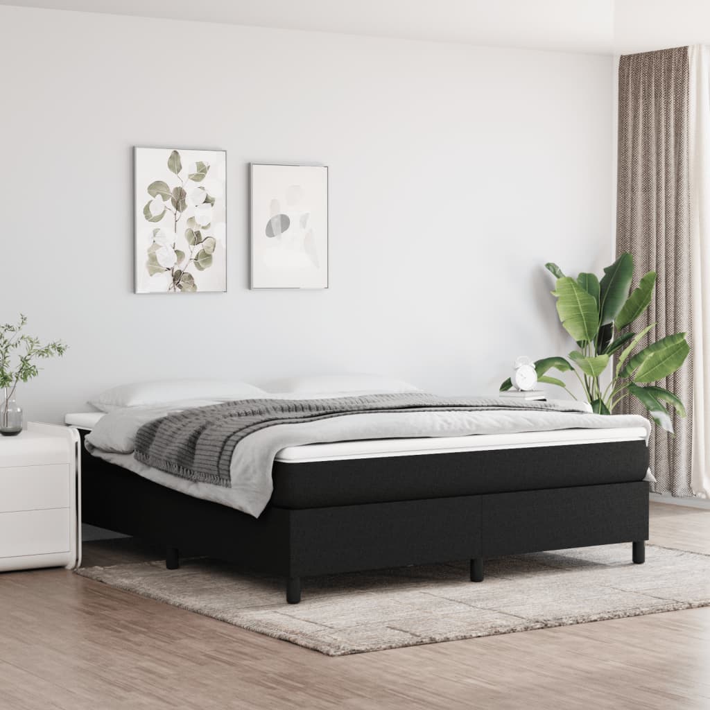 Sengeramme boksfjær svart 180x200 cm Super King stoff