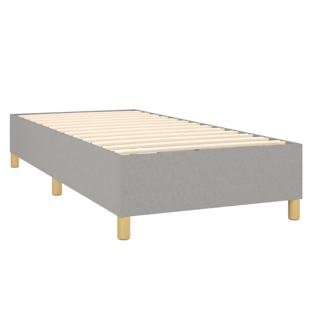 Boxspring-sengeramme lysegrå 90x190 cm Single stoff