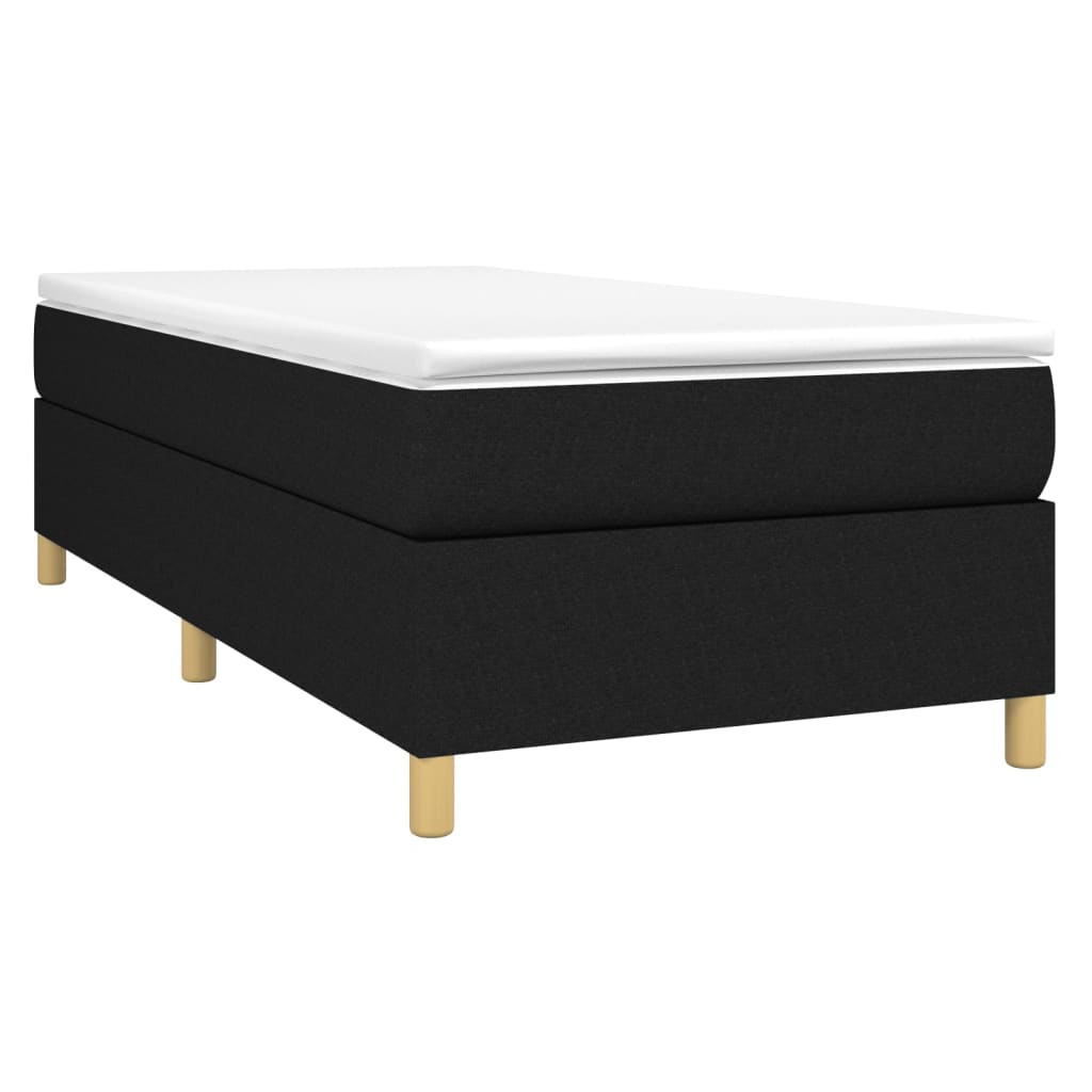 Boxspring-sengeramme svart 90x190 cm Single stoff