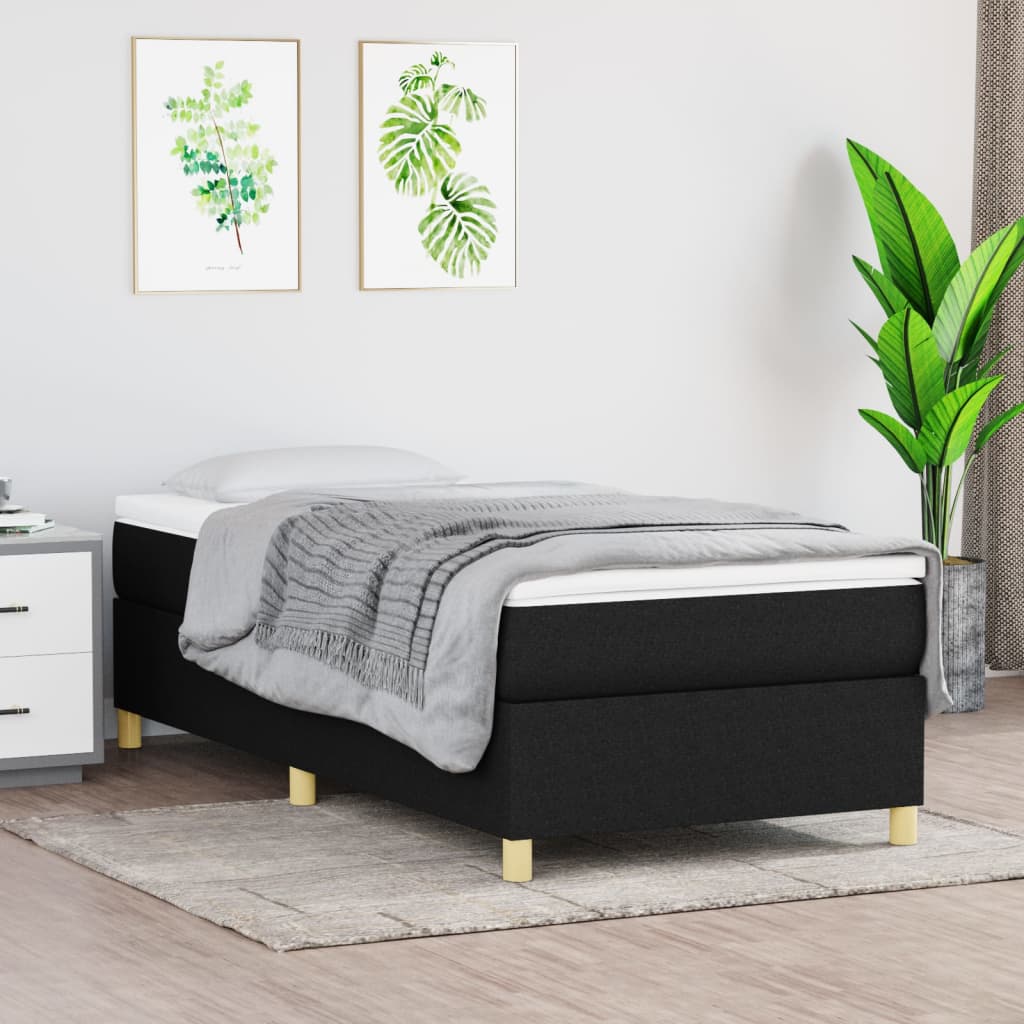 Boxspring-sengeramme svart 90x190 cm Single stoff