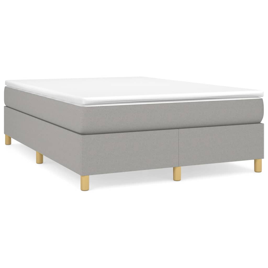 Boxspring-sengeramme lysegrå 135x190 cm Double stoff