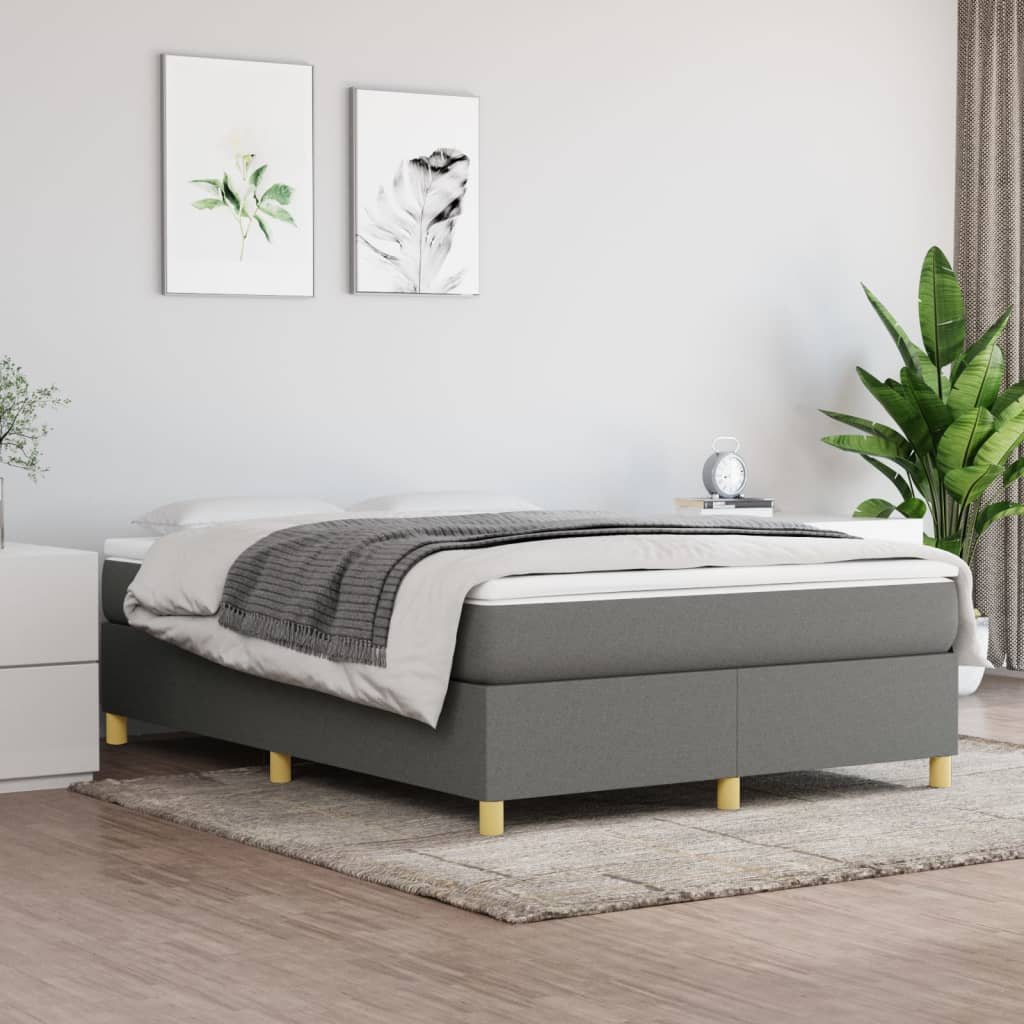 Boxspring-sengeramme mørkegrå 135x190 cm Double stoff