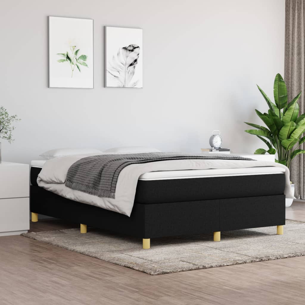 Boxspring-sengeramme svart 135x190 cm Double stoff