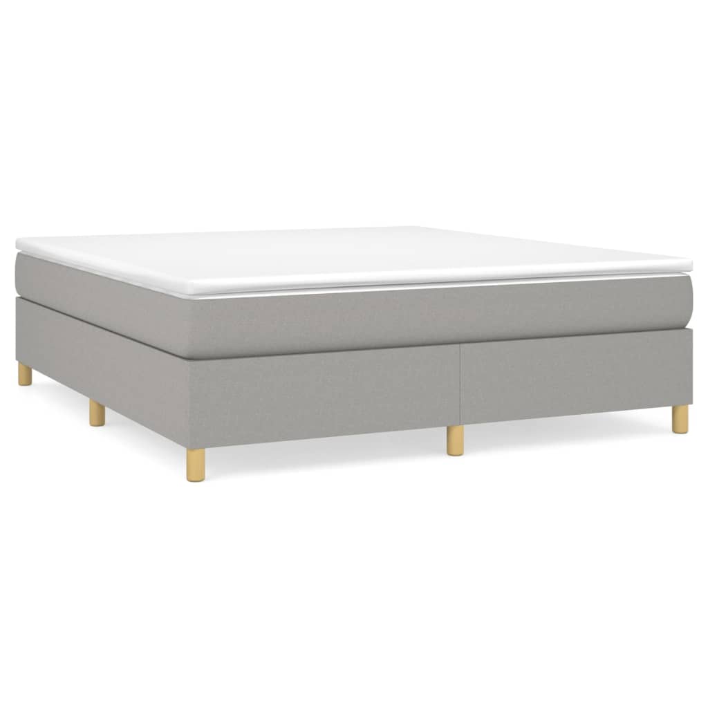 Boxspring-sengeramme lysegrå 180x200 cm Super King stoff