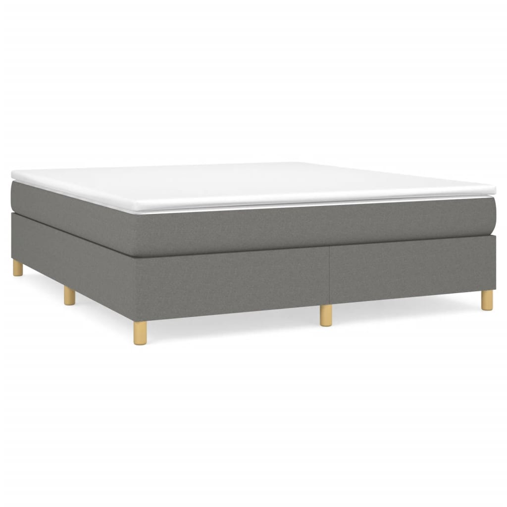 Boxspring-sengeramme mørkegrå 180x200 cm Super King stoff