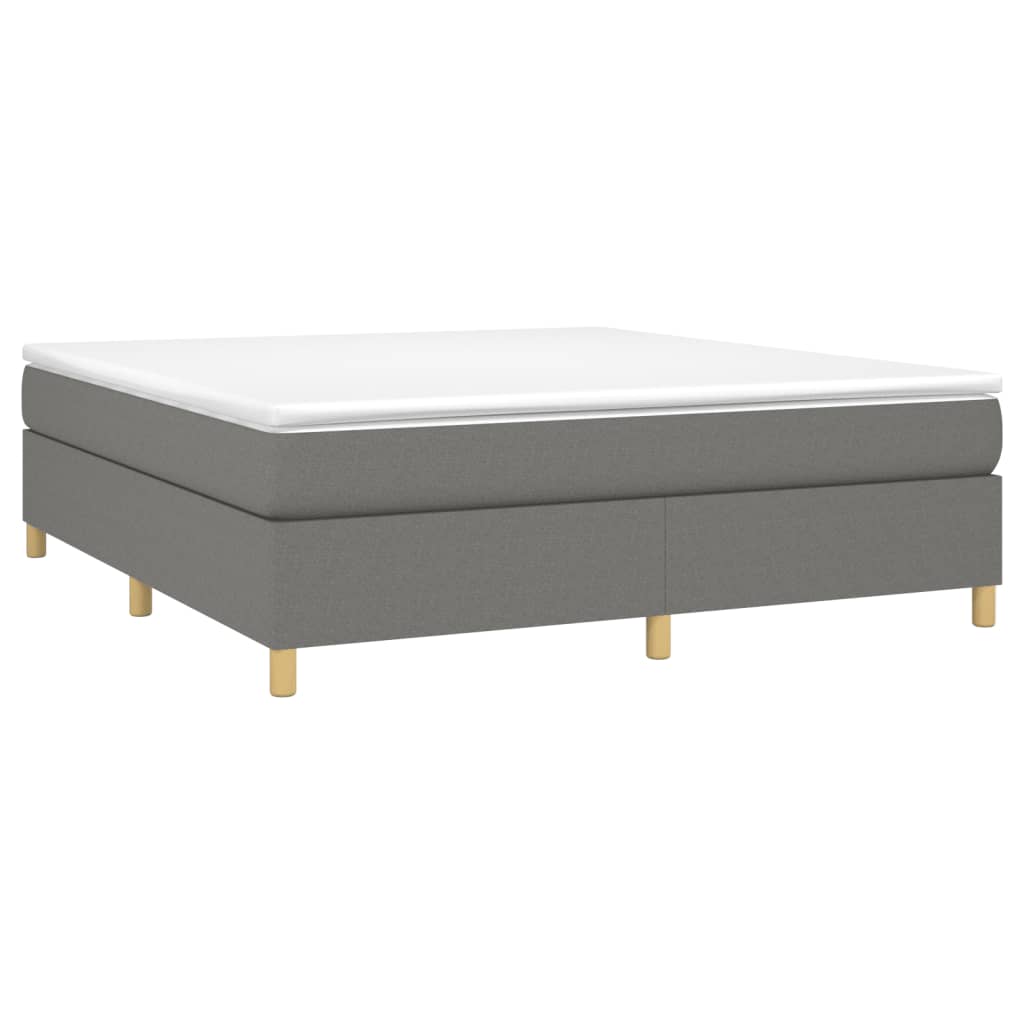 Boxspring-sengeramme mørkegrå 180x200 cm Super King stoff