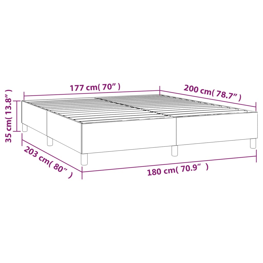 Boxspring-sengeramme boksfjær svart 180x200 cm Super King stoff