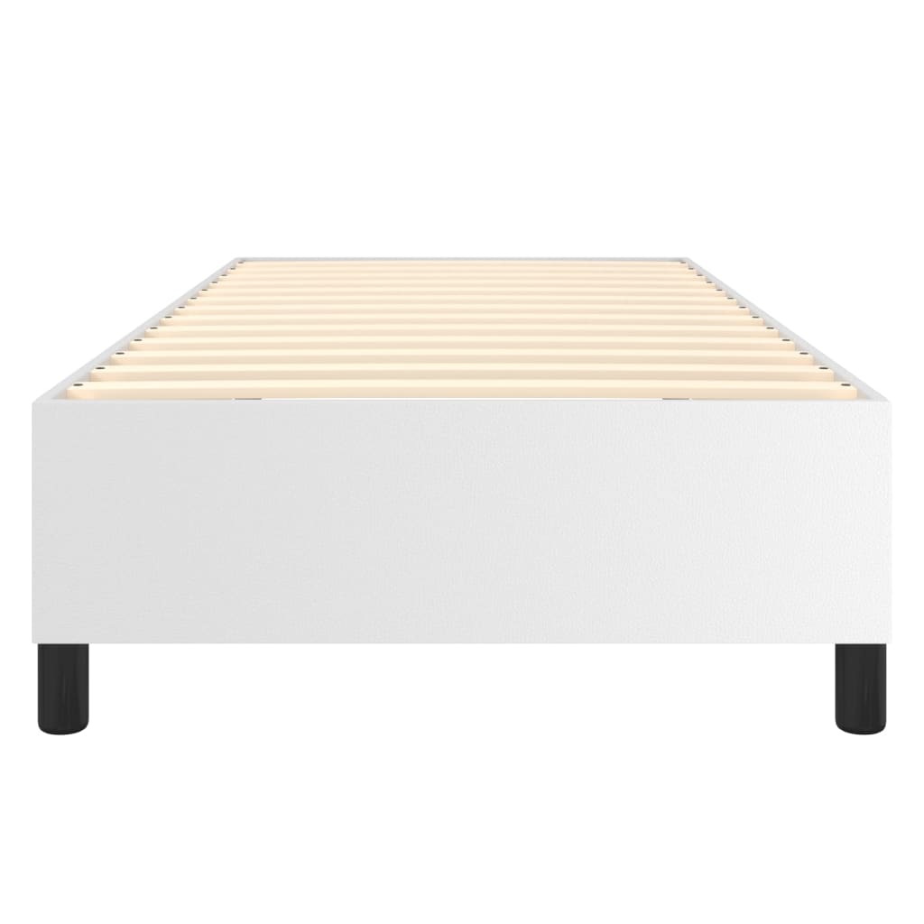 Boxspring-sengeramme hvit 90x190 cm Single kunstskinn