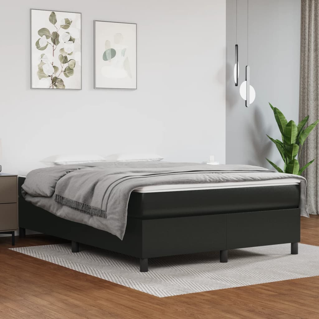 Boxspring-sengeramme svart 135x190 cm Double kunstskinn