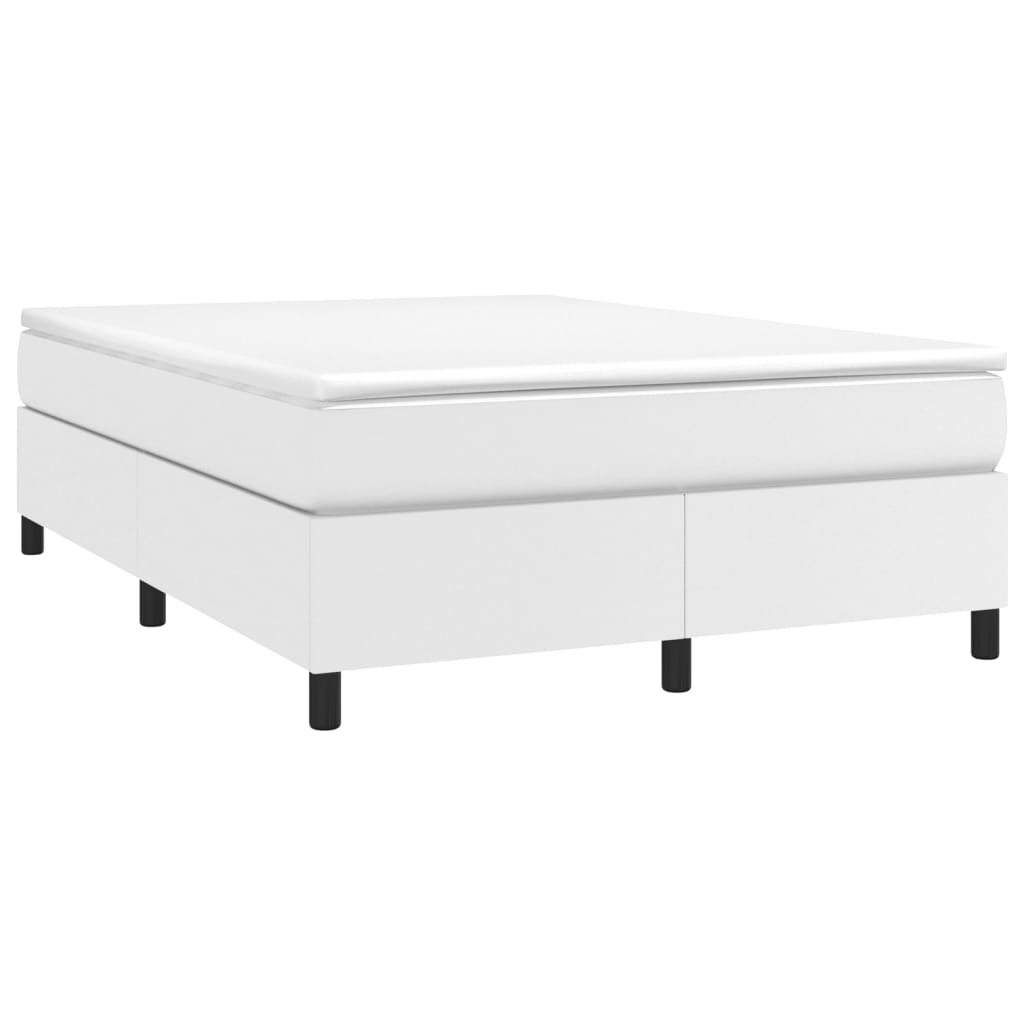 Boxspring-sengeramme hvit 135x190 cm Double kunstskinn
