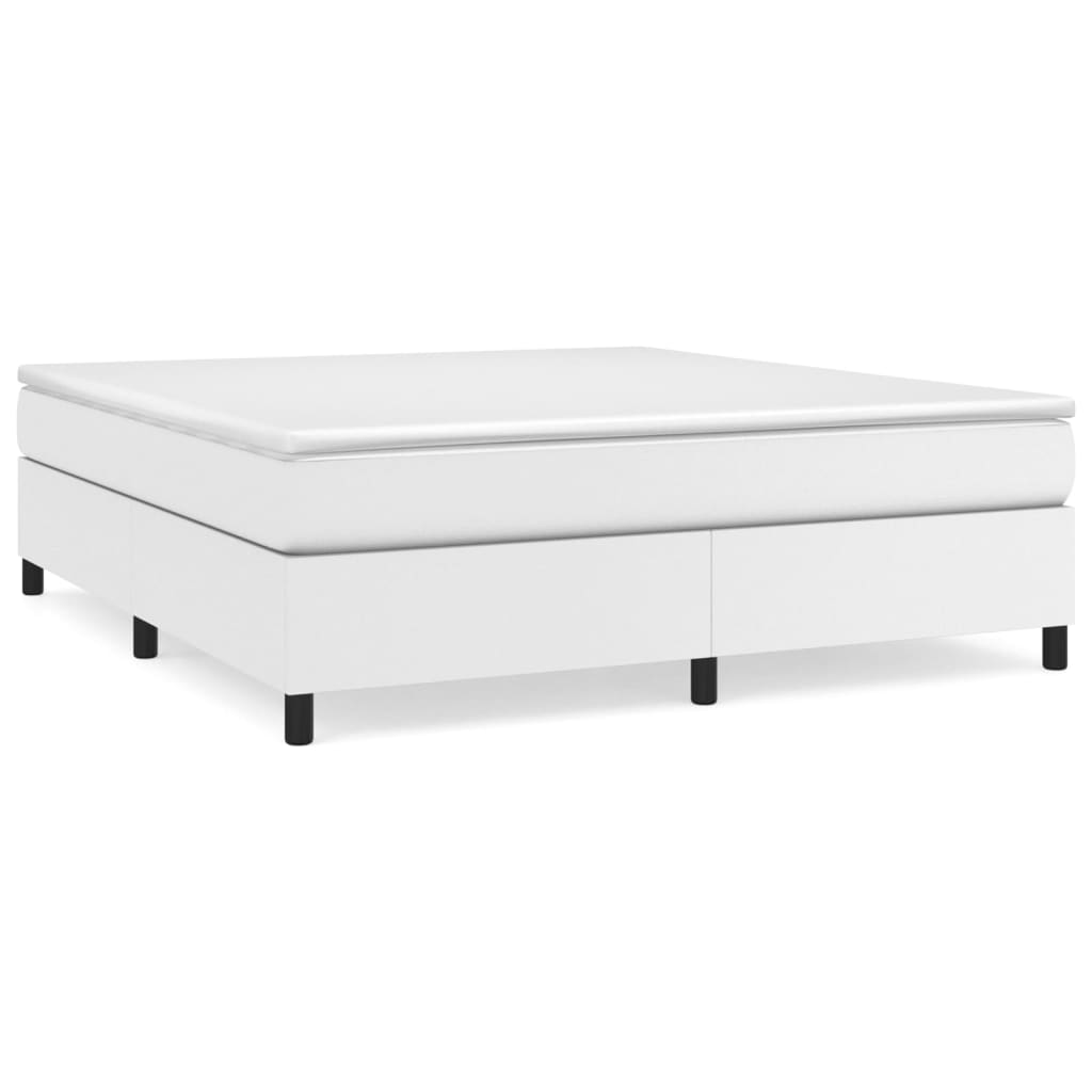 Boxspring-sengeramme hvit 180x200 cm Super King kunstskinn