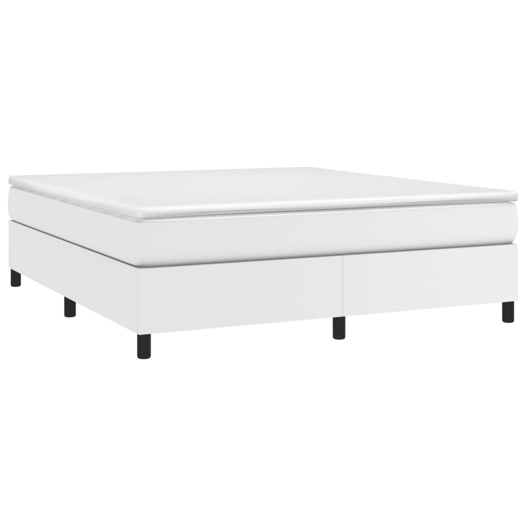 Boxspring-sengeramme hvit 180x200 cm Super King kunstskinn