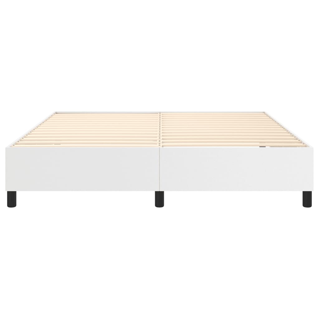 Boxspring-sengeramme hvit 180x200 cm Super King kunstskinn