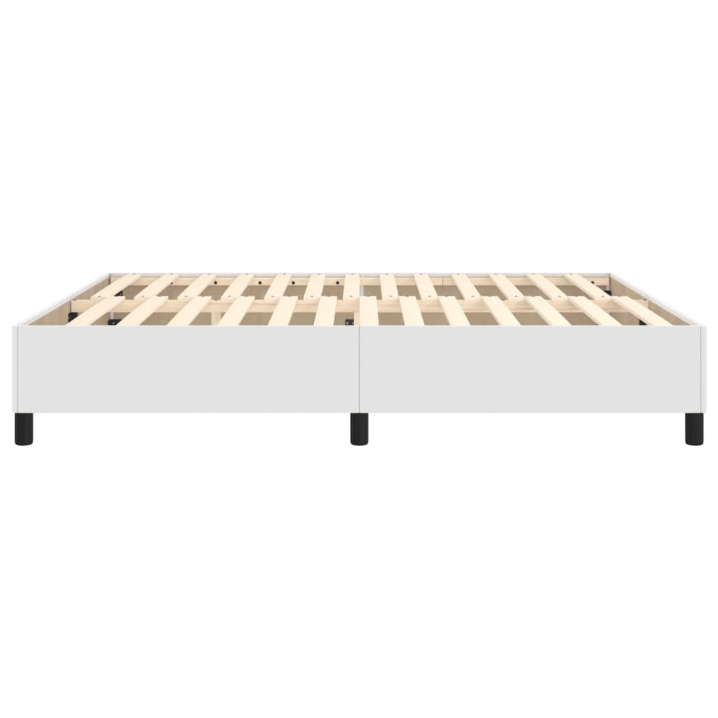 Boxspring-sengeramme hvit 180x200 cm Super King kunstskinn