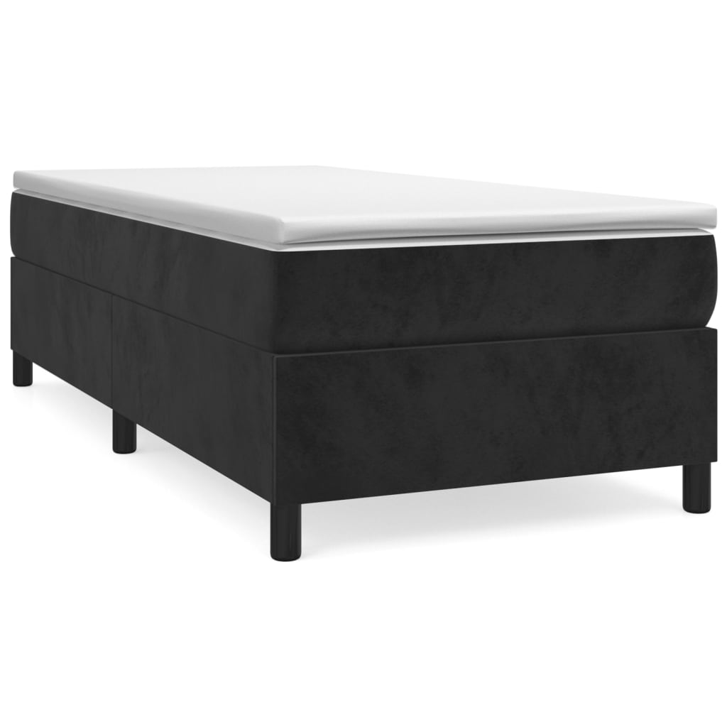 Boxspring-sengeramme svart 90x190 cm Single fløyel